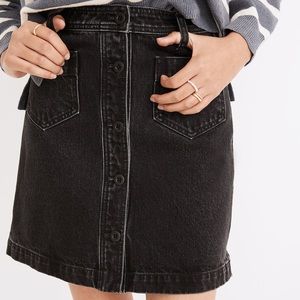 Madewell Denim High-Waist Button-Front Mini Skirt in Gilmore Wash - size 26